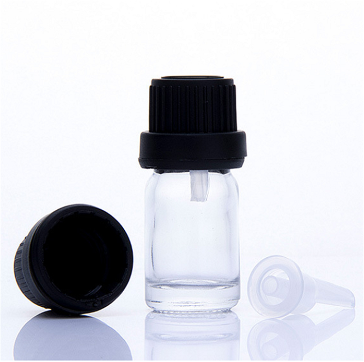 5ml 10ml 15ml 20ml 30ml 50ml 100ml 0.2oz clear frosted essential oil glass bottles with gold silver black white screw cap