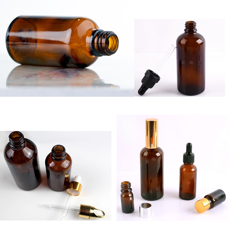 5ml 10ml 15ml 20ml 30ml 50ml 100ml 120ml Amber Empty Glass Dropper Essential Oil Bottle