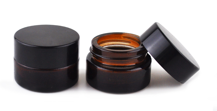 5ml 10ml 15ml 20ml 30ml 50ml 100ml 60ml amber glass cosmetic jar with black lid face cream jars