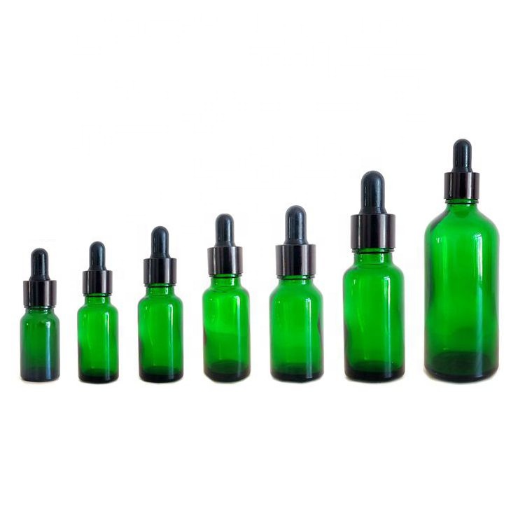 5ml 10ml 15ml 20ml 30ml 50ml 100ml Amber Blue Clear Frost Black Glass Dropper Bottle For Essential Oil Customized Bottle CRC Cap