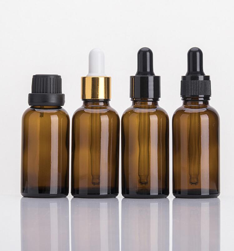 5ml 10ml 15ml 20ml 30ml 50ml 100ml Amber Brown Glass Essential Oil Bottle with Plastic tamper evident  cap dropper