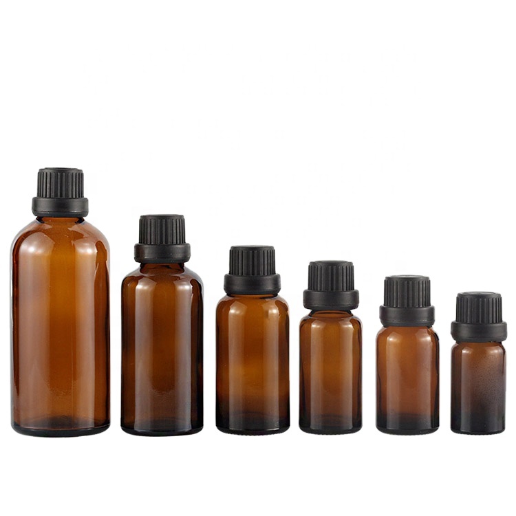 5ml 10ml 15ml 20ml 30ml 50ml 100ml Amber Essential Oil Glass Bottle Anti-Theft Cap Perfume Bottle