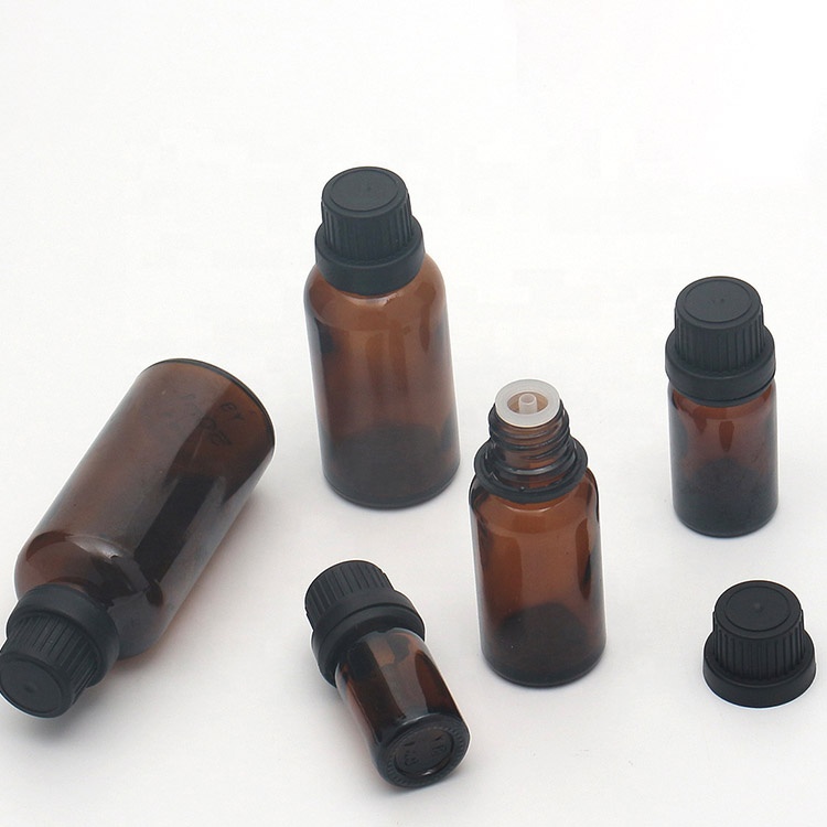 5ml 10ml 15ml 20ml 30ml 50ml 100ml Amber Essential Oil Glass Bottle Anti-Theft Cap Perfume Bottle