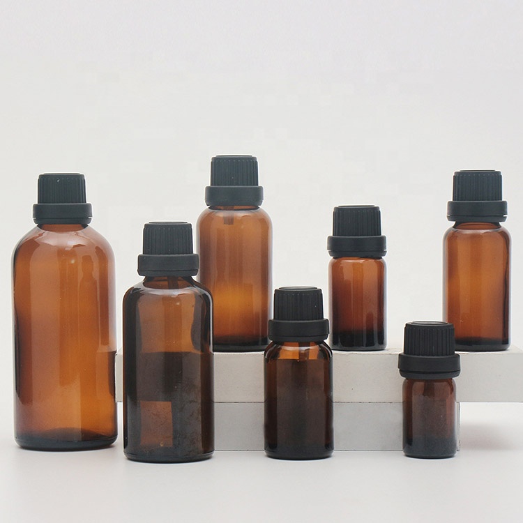 5ml 10ml 15ml 20ml 30ml 50ml 100ml Amber Essential Oil Glass Bottle Anti-Theft Cap Perfume Bottle
