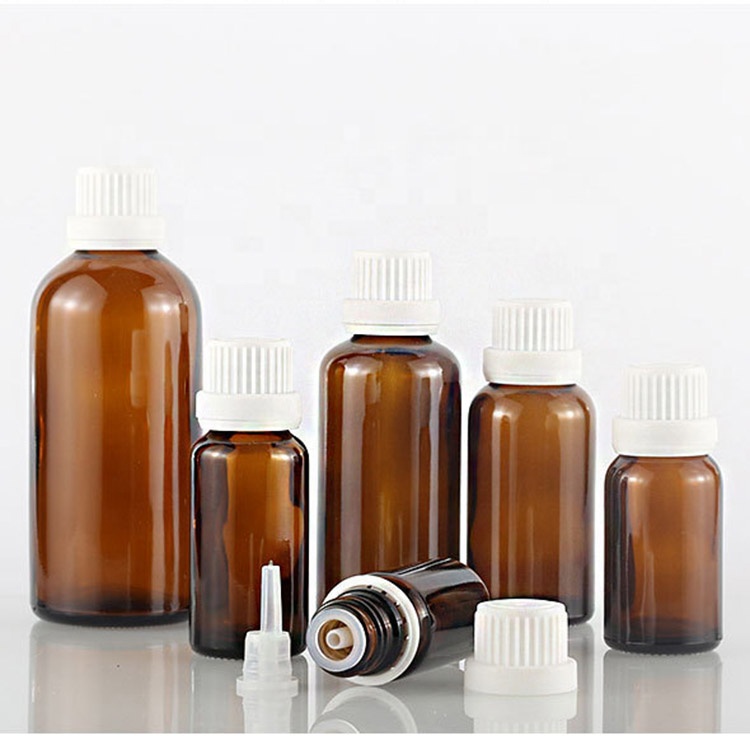 5ml 10ml 15ml 20ml 30ml 50ml 100ml Amber Essential Oil Glass Bottle Anti-Theft Cap Perfume Bottle