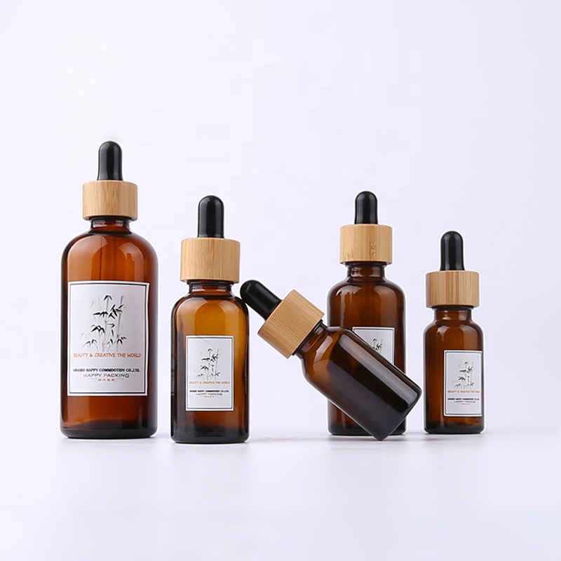 5ml 10ml 15ml 20ml 30ml 50ml 100ml Bamboo Amber Empty Glass Essential Oil Bottle