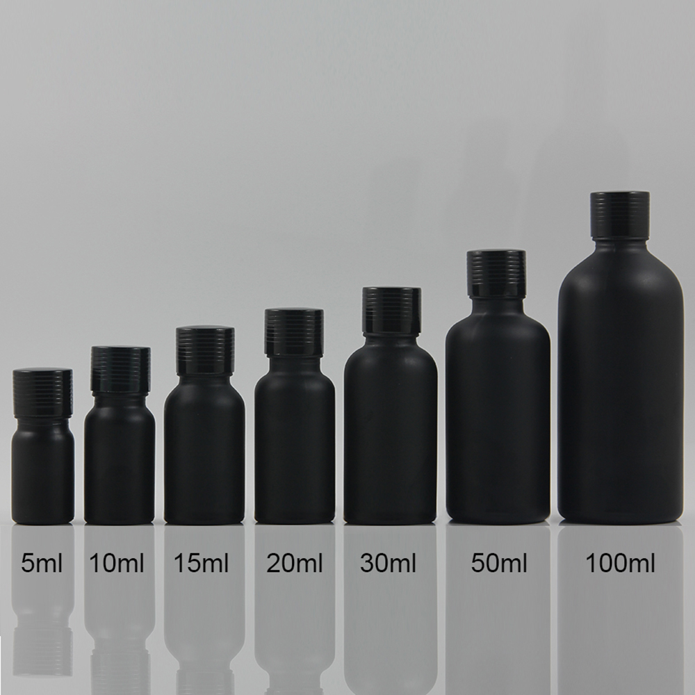 5ml 10ml 15ml 20ml 30ml 50ml 100ml Black Frosted Glass Bottle, man cologne perfume bottle