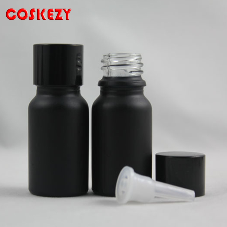 5ml 10ml 15ml 20ml 30ml 50ml 100ml Black Glass Essential Oil Bottle with black aluminum screw cap