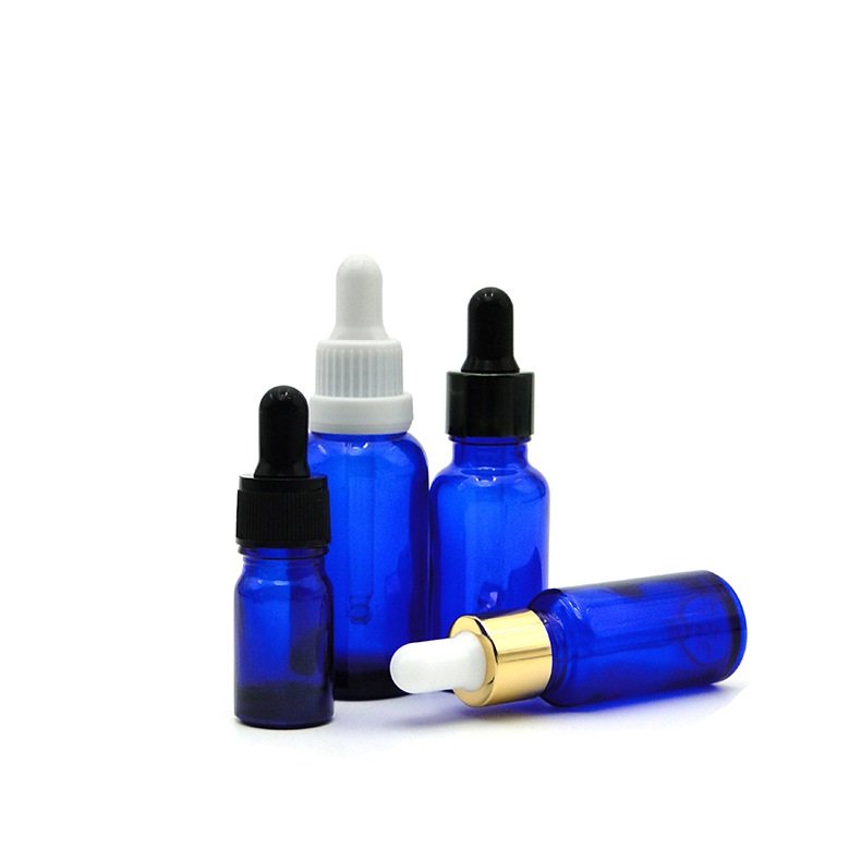5ml 10ml 15ml 20ml 30ml 50ml 100ml Blue Glass Dropper Bottle E-Liquid Bottle Essential Oil Glass Bottle