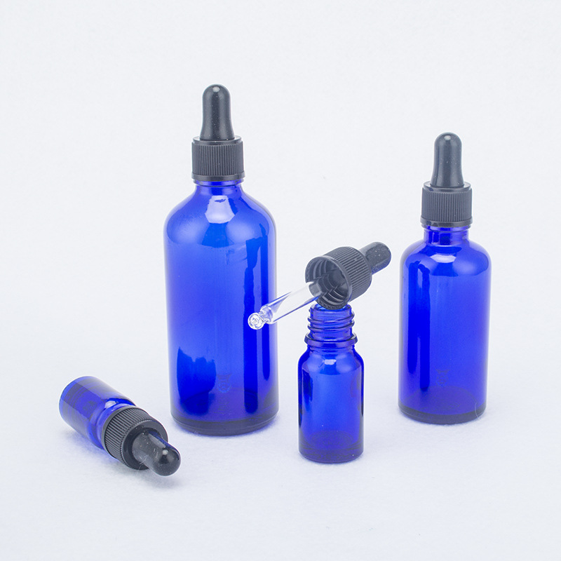 5ml 10ml 15ml 20ml 30ml 50ml 100ml Blue Glass Dropper Bottle E-Liquid Bottle Essential Oil Glass Bottle