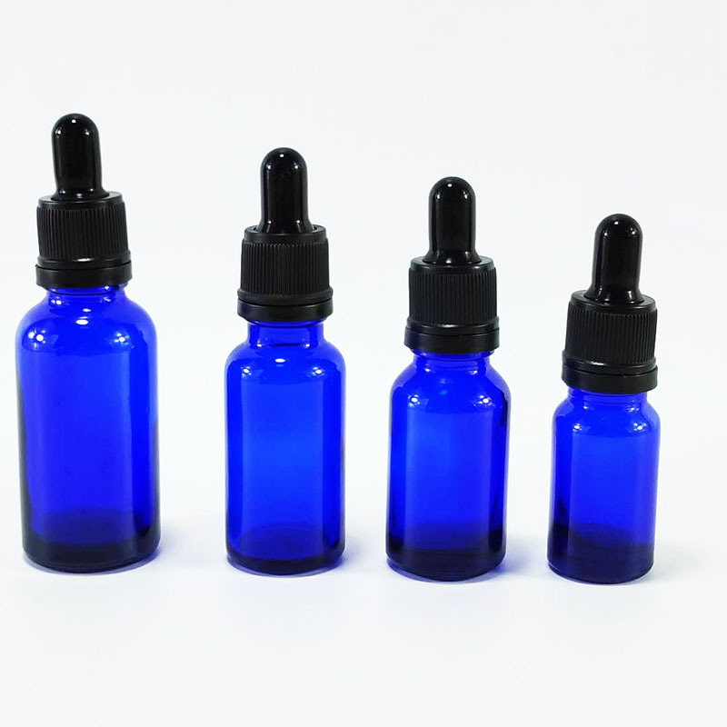 5ml 10ml 15ml 20ml 30ml 50ml 100ml Blue Glass Dropper Bottle E-Liquid Bottle Essential Oil Glass Bottle