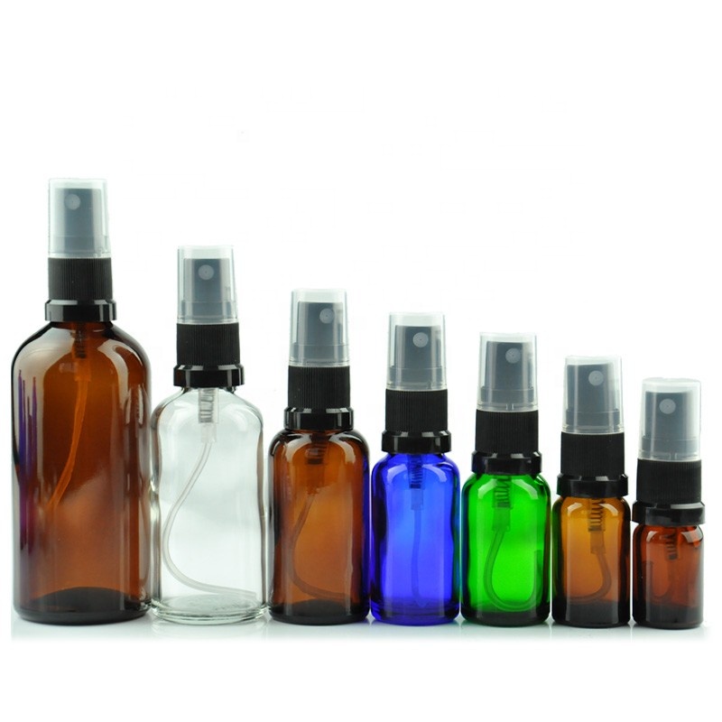 5ml 10ml 15ml 20ml 30ml 50ml 100ml Blue Green Amber Clear perfume Glass Spray Bottles for room spray