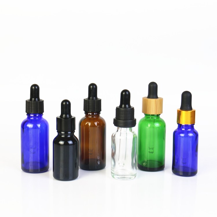 5ml 10ml 15ml 20ml 30ml 50ml 100ml Clear Blue Green Amber Bamboo Dropper bottle Glass Essential Oil Bottles
