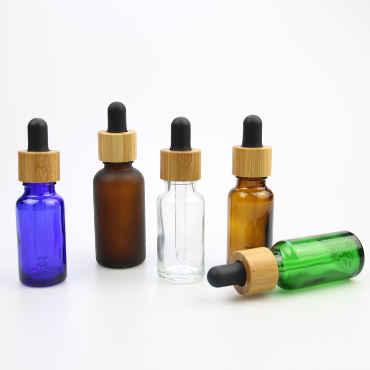 5ml 10ml 15ml 20ml 30ml 50ml 100ml Clear Blue Green Amber Bamboo Dropper bottle Glass Essential Oil Bottles