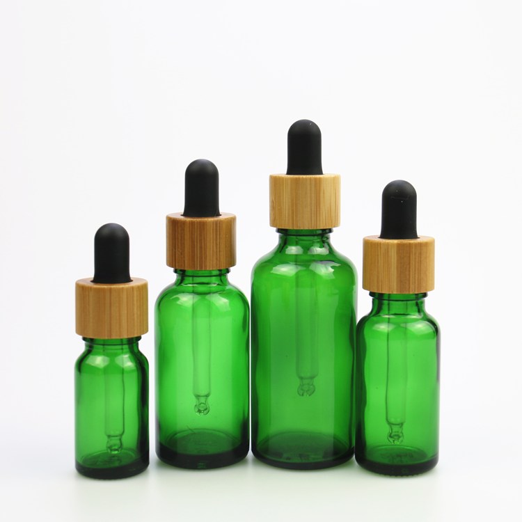 5ml 10ml 15ml 20ml 30ml 50ml 100ml Clear Blue Green Amber Bamboo Dropper bottle Glass Essential Oil Bottles