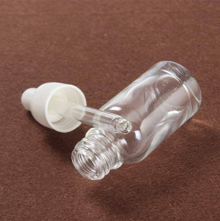 5ml/10ml/15ml/20ml/30ml/50ml/100ml Clear Glass Dropper Bottle Essential Oil Cosmetic Dropper Bottle With Plastic White Cap