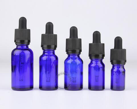 5ml 10ml 15ml 20ml 30ml 50ml 100ml Cobalt blue bottle glass dropper bottle with childproof cap glass essential oil bottle