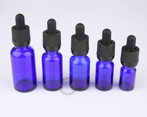 5ml 10ml 15ml 20ml 30ml 50ml 100ml Cobalt blue bottle glass dropper bottle with childproof cap glass essential oil bottle