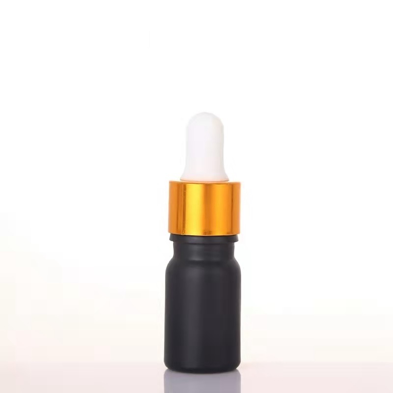 5ml,10ml,15ml,20ml,30ml,50ml,100ml Essential Oil Glass Bottle with Pp Dropper and white Cap gold ring