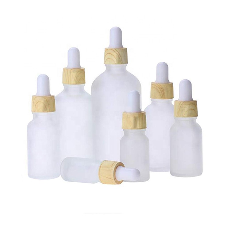 5ml,10ml,15ml,20ml,30ml,50ml,100ml Frosted Dropper Glass Dropper Bottles,Essential Oil Bottles With Eye Dropper Bamboo Lids