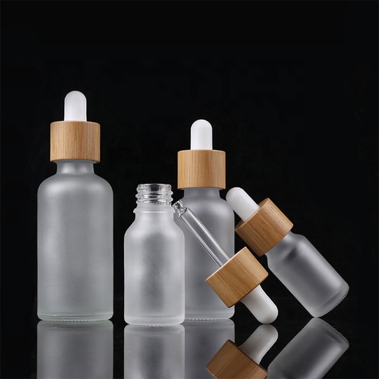 5ml,10ml,15ml,20ml,30ml,50ml,100ml Frosted Dropper Glass Dropper Bottles,Essential Oil Bottles With Eye Dropper Bamboo Lids