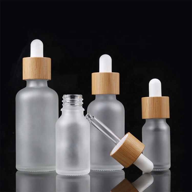 5ml,10ml,15ml,20ml,30ml,50ml,100ml Frosted Dropper Glass Dropper Bottles,Essential Oil Bottles With Eye Dropper Bamboo Lids