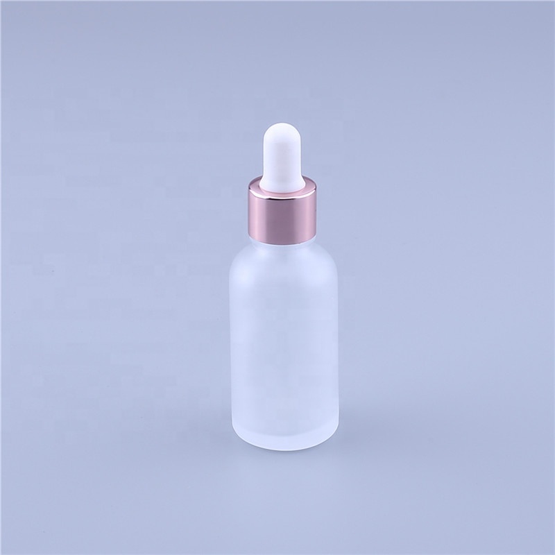 5ml 10ml 15ml 20ml 30ml 50ml 100ml Frosted Glass Dropper Bottle For Essential Oil With Rose Gold Ring Dropper Cap