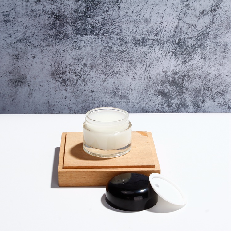 5ml 10ml 15ml 20ml 30ml 50ml 100ml Glass Skin Care Jar Clear Face Cream Jars Luxury Eye Cream Jar Glass with Black Lid