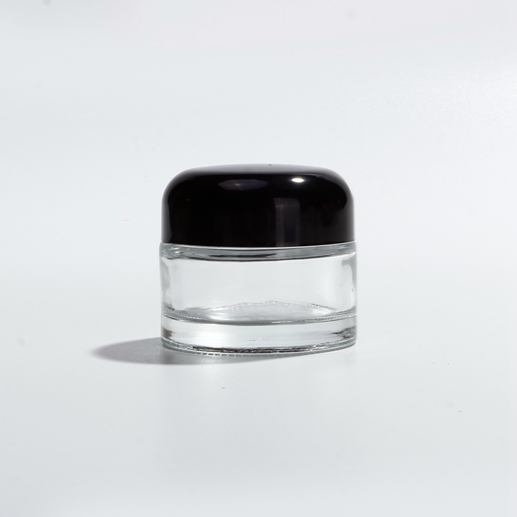 5ml 10ml 15ml 20ml 30ml 50ml 100ml Glass Skin Care Jar Clear Face Cream Jars Luxury Eye Cream Jar Glass with Black Lid