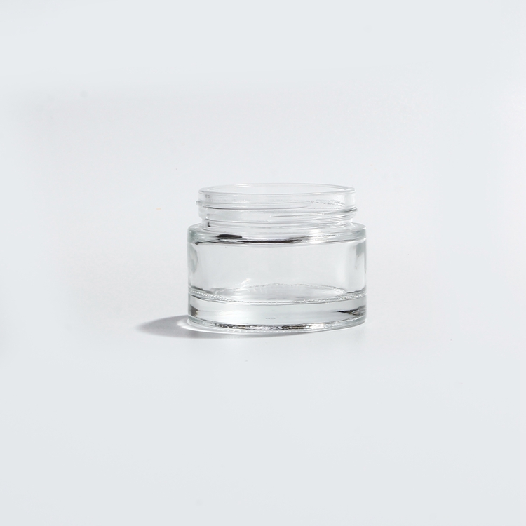 5ml 10ml 15ml 20ml 30ml 50ml 100ml Glass Skin Care Jar Clear Face Cream Jars Luxury Eye Cream Jar Glass with Black Lid