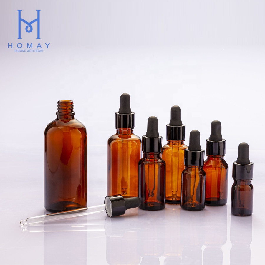 5ml,10ml,15ml,20ml,30ml,50ml,100ml Glass cosmetic dropper bottle for essential oil with dropper cap