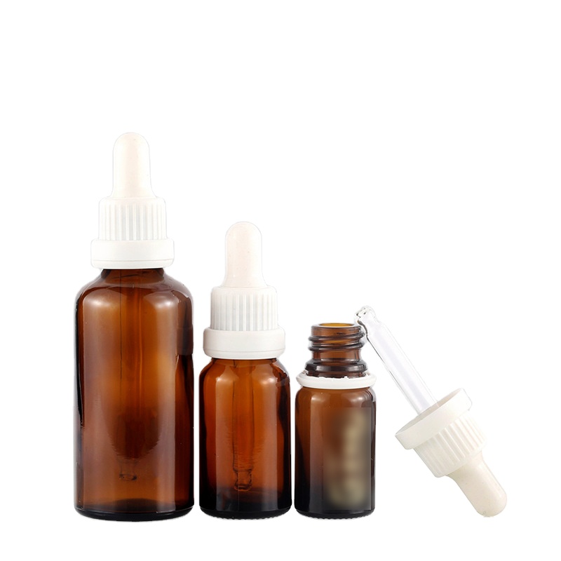 5ml 10ml 15ml 20ml 30ml 50ml 100ml Serum Amber Glass Essential Oil Bottle with tamper evident dropper cap
