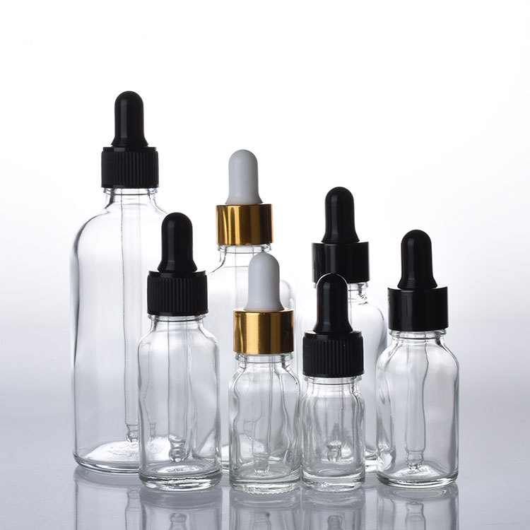 5ml 10ml 15ml 20ml 30ml 50ml 100ml Transparent Glass Dropper Bottle E-Liquid Bottle Essential Oil Glass Bottle