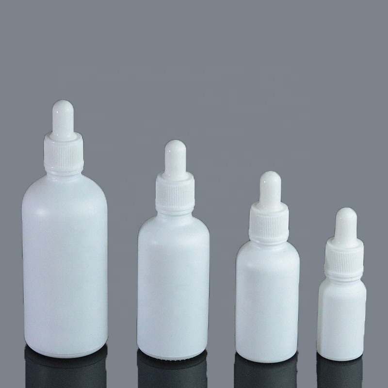 5ml 10ml 15ml 20ml 30ml 50ml 100ml Wholesale Matte White Oil Bottles Glass Dropper Bottle (GRW01)