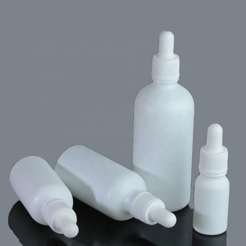 5ml 10ml 15ml 20ml 30ml 50ml 100ml Wholesale Matte White Oil Bottles Glass Dropper Bottle (GRW01)