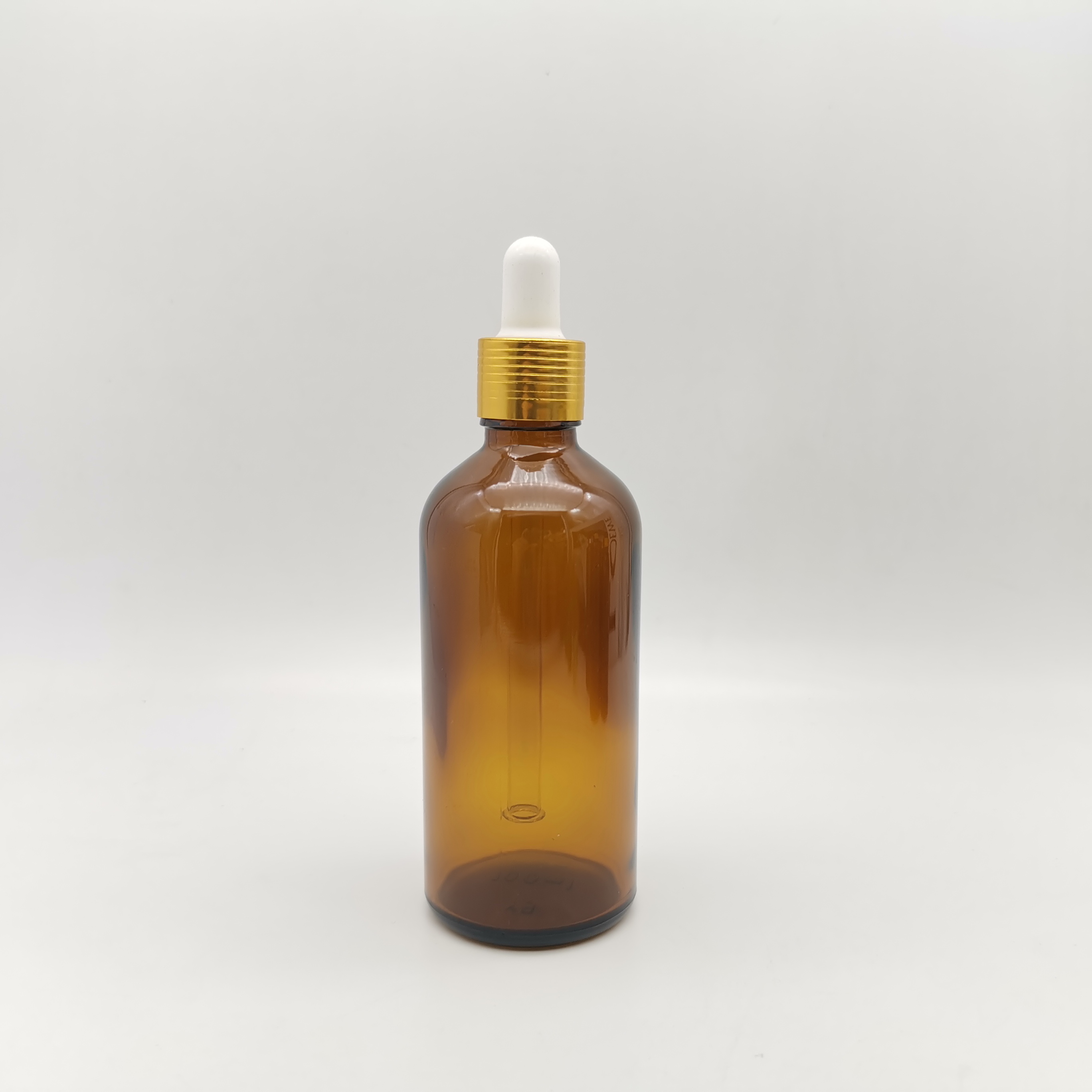 5ml 10ml 15ml 20ml 30ml 50ml 100ml amber frosted glass essential oil bottle with gold cap