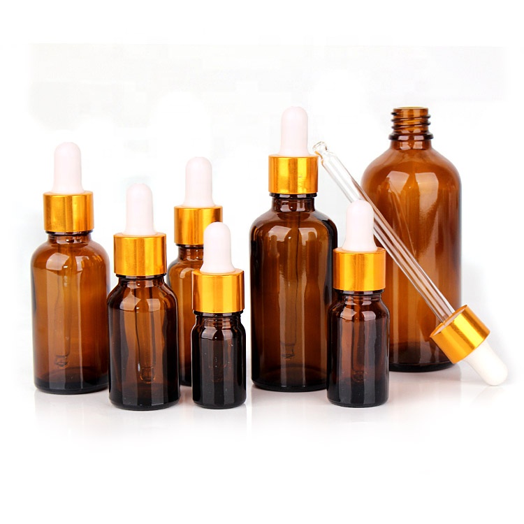 5ml 10ml 15ml 20ml 30ml 50ml 100ml amber glass essential oil bottle with dropper cap