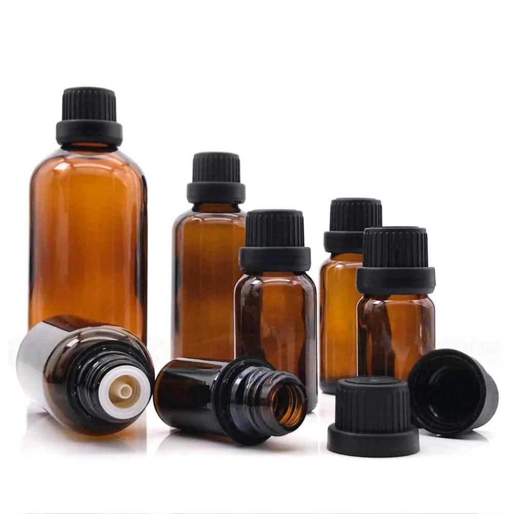 5ml 10ml 15ml 20ml 30ml 50ml 100ml amber glass essential oil bottle with tamper ring