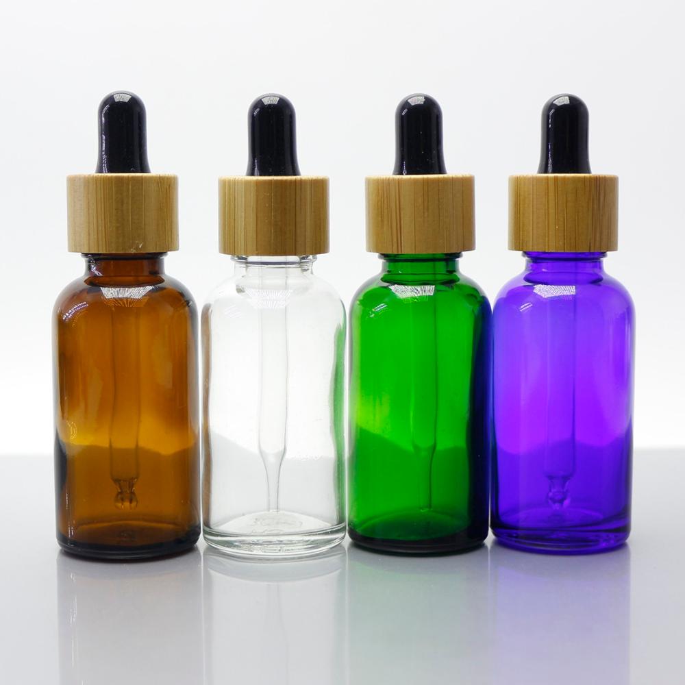 5ml 10ml 15ml 20ml 30ml 50ml 100ml amber perfume essential oil glass dropper bottle with dropper bamboo lid RB-192T