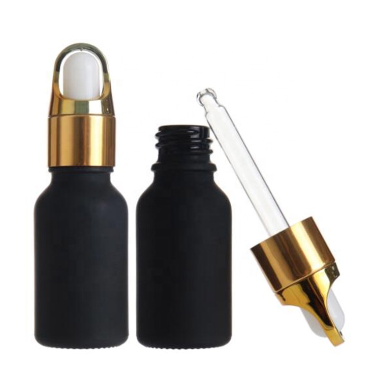 5ml,10ml,15ml,20ml,30ml,50ml,100ml black essential oil bottle dropper glass bottle