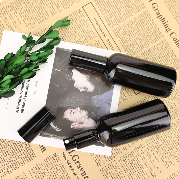 5ml 10ml 15ml 20ml 30ml 50ml 100ml black glass cosmetic bottle glass