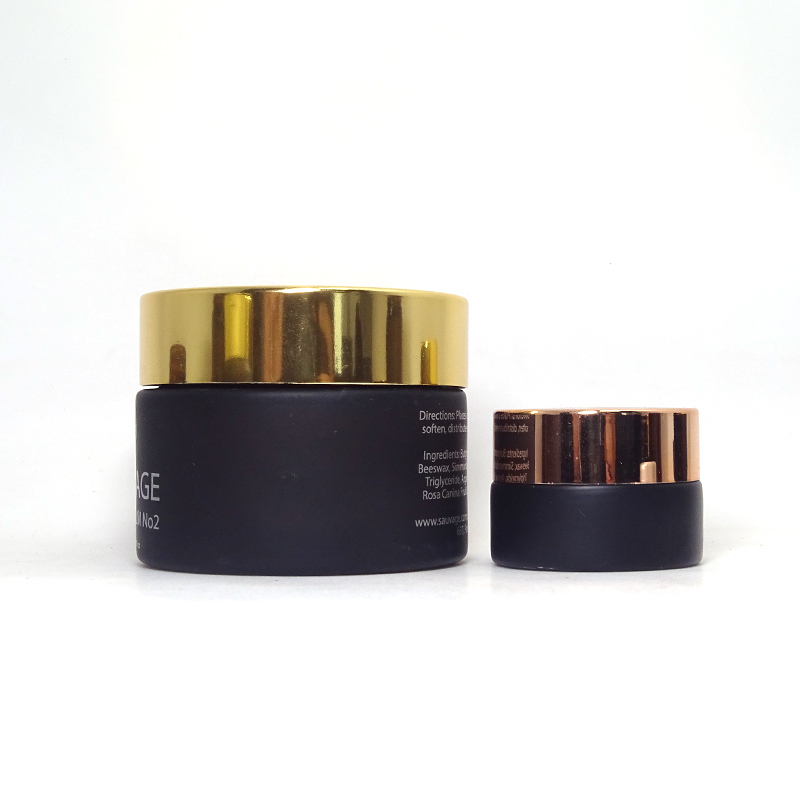 5ml 10ml 15ml 20ml 30ml 50ml 100ml black matt glass cosmetic jar for the cream