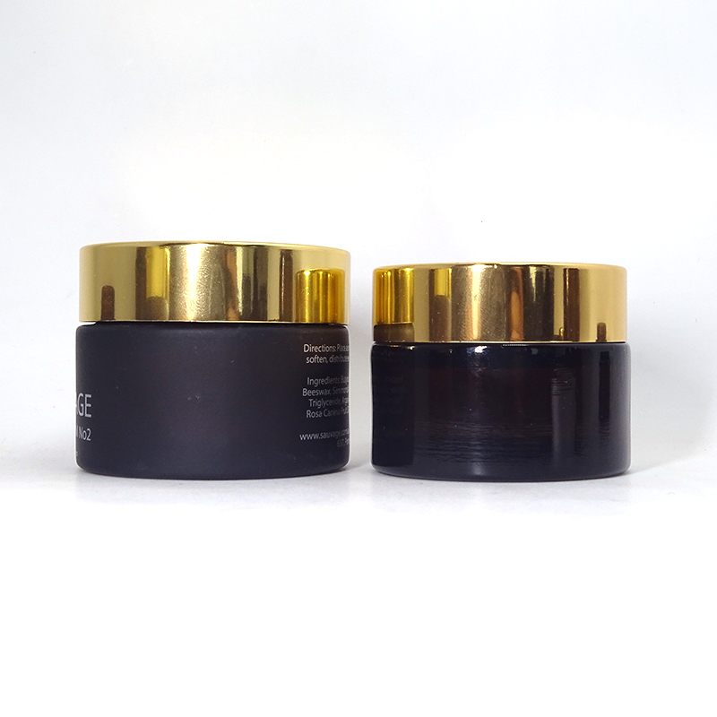 5ml 10ml 15ml 20ml 30ml 50ml 100ml black matt glass cosmetic jar for the cream