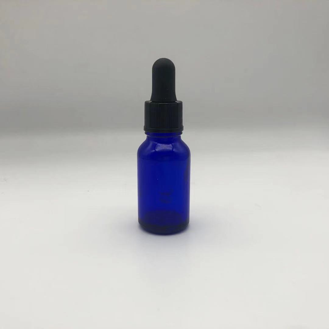 5ml,10ml,15ml,20ml,30ml,50ml,100ml blue essential oil bottle dropper glass bottle