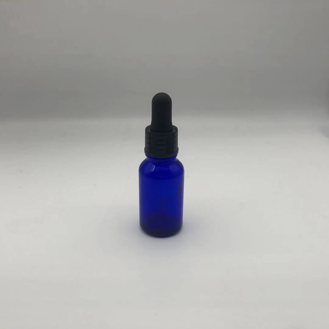 5ml,10ml,15ml,20ml,30ml,50ml,100ml blue essential oil bottle dropper glass bottle