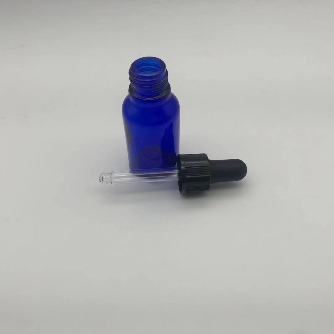 5ml,10ml,15ml,20ml,30ml,50ml,100ml blue essential oil bottle dropper glass bottle