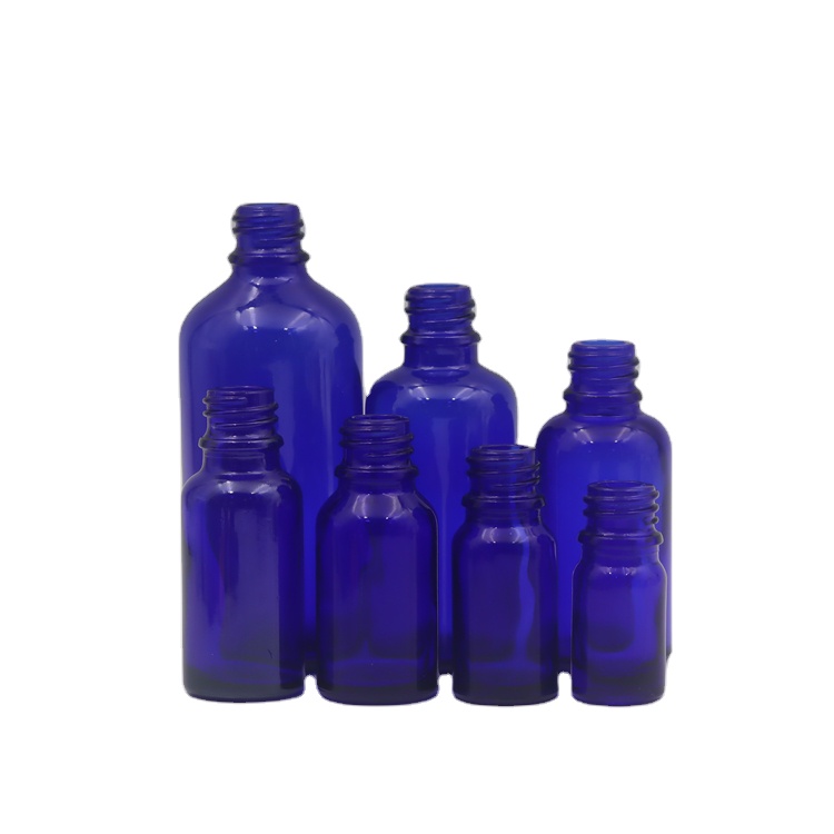 5ml 10ml 15ml 20ml 30ml 50ml 100ml blue glass essential oil dropper bottle