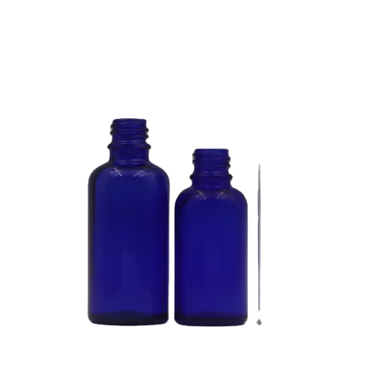 5ml 10ml 15ml 20ml 30ml 50ml 100ml blue glass essential oil dropper bottle