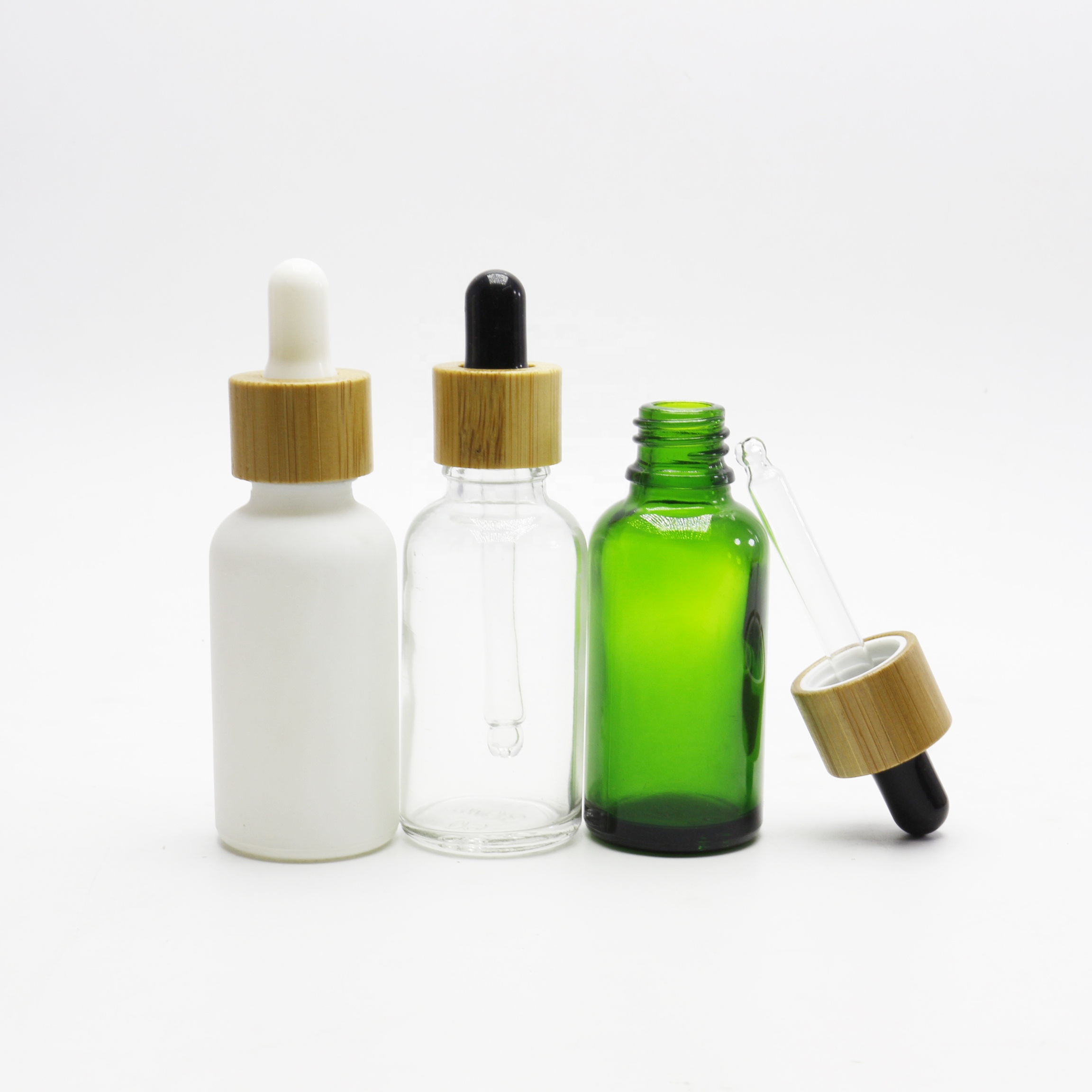 5ml 10ml 15ml 20ml 30ml 50ml 100ml blue green clear amber bamboo essential oil bottle bamboo dropper bottle GDB-8888A