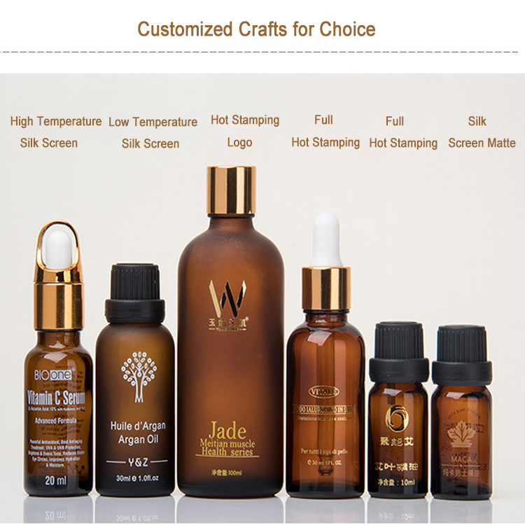 5ml 10ml 15ml 20ml 30ml 50ml 100ml cbd oil dropper bottle glass hemp oil bottle with different OEM crafts